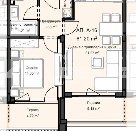 Нов 2-стаен апартамент в модерна сграда – кв. Остромила, Пловдив, 72 м²