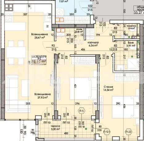 Тристаен апартамент с 2 паркоместа и панорамна гледка | Тракия, Пловдив, 103 м²