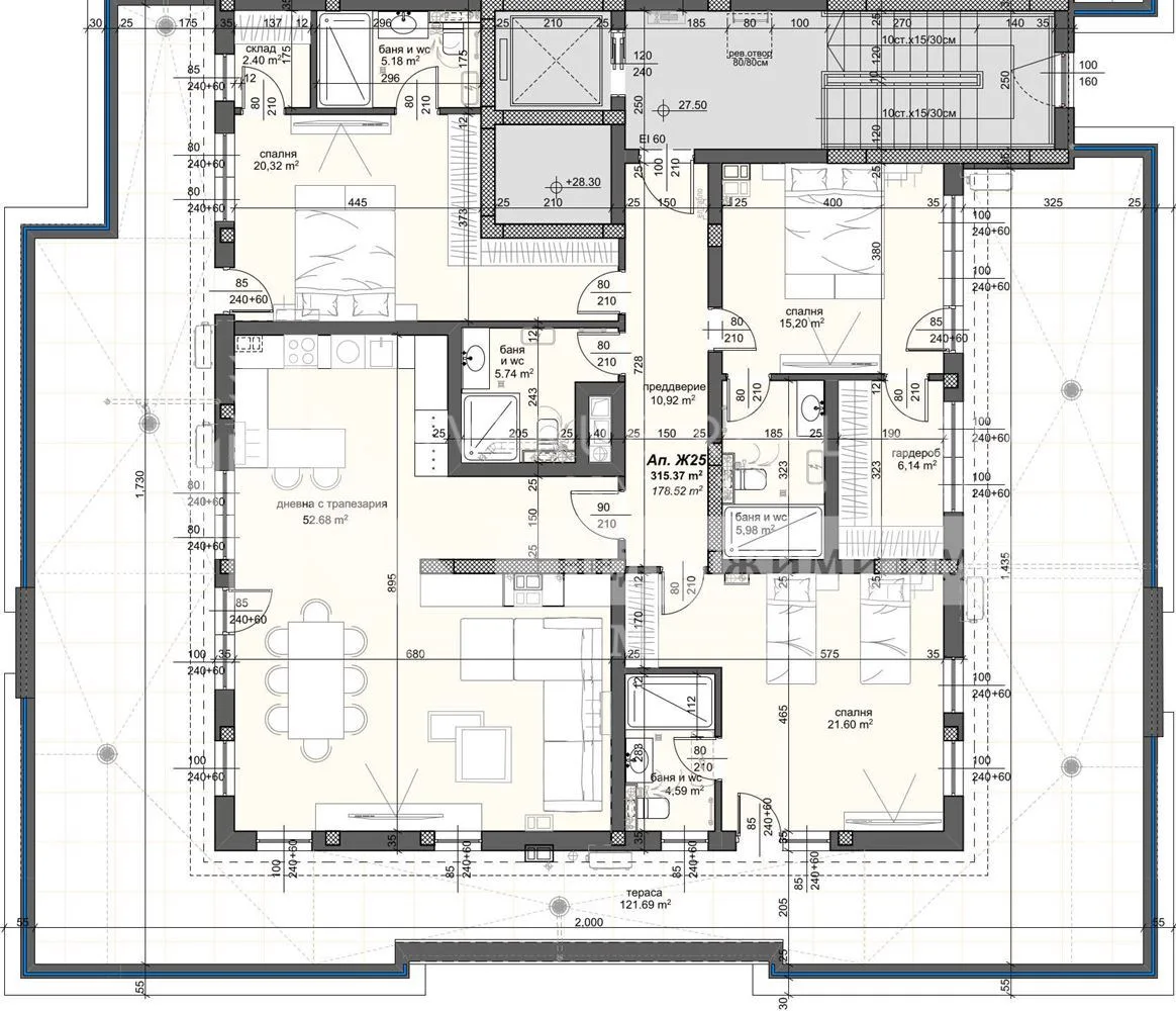 ВПЕЧАТЛЯВАЩ ПЕНТХАУС В ТРАКИЯ, ПЛОВДИВ | 347,96 кв.м | 692 440 €, 348 м²