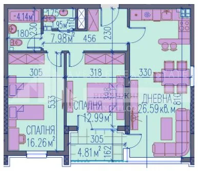 ТРИСТАЕН АПАРТАМЕНТ В КАМЕНИЦА 2, ГР. ПЛОВДИВ, 106 м²